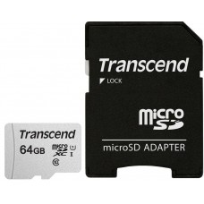 Transcend 64GB MicroSD 300S U1 Class10+SD adapter